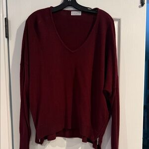 Chic Burgundy V-Neck Sweater